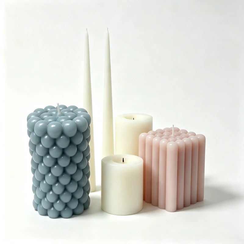 Wholesale pillar and taper candles in custom sizes, colors and finishes for events