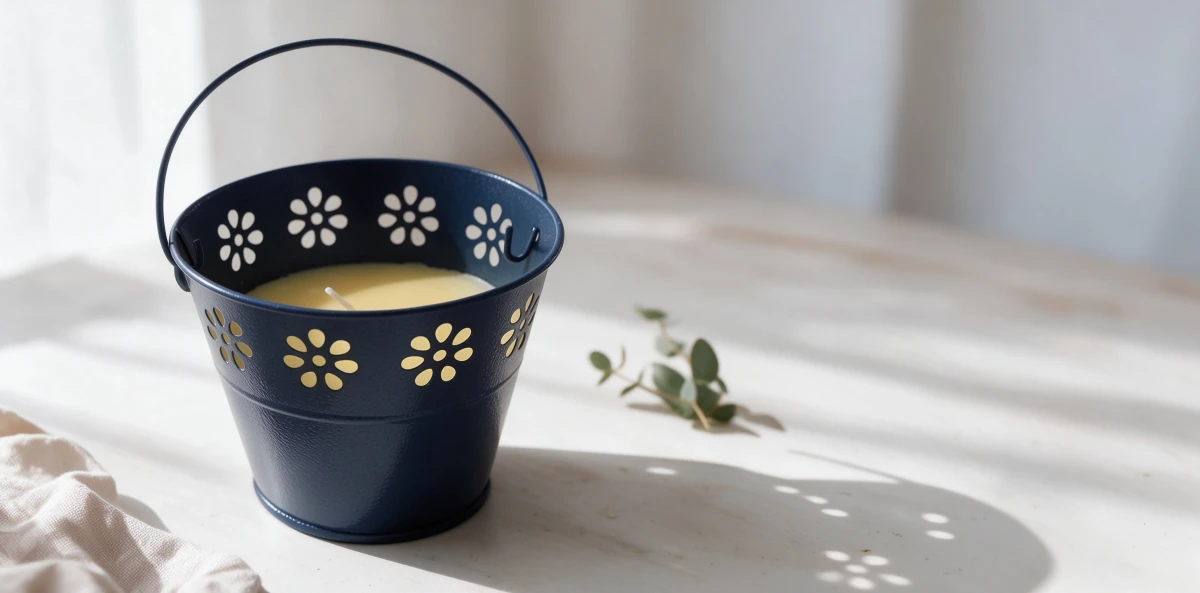 hollow bucket citronella candle outdoor